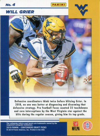 Will Grier 2019 Contenders Game Day Ticket Rookie Card