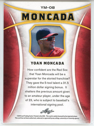 Yoan Moncada 2015 Leaf Red Rookie Card #YM-08