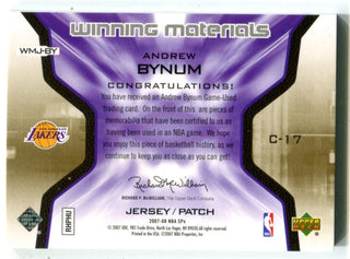 Andrew Bynum 2007 Upper Deck Winning Materials #wmjby Jersey Card 06/10
