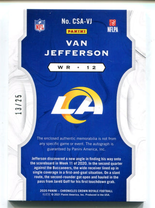 Van Jefferson 2020 Panini Crown Royale Silhouettes #CSAVJ Autographed Card 13/25