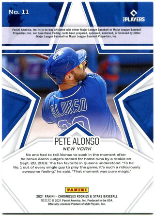 Pete Alonso Panini Chronicles Rookies and Stars 2021