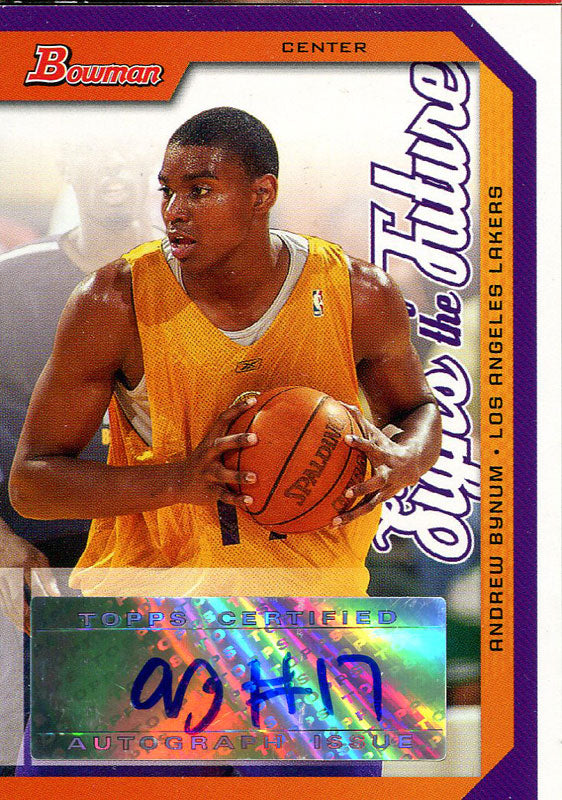Andrew Bynum Autographed 2005 Bowman Card