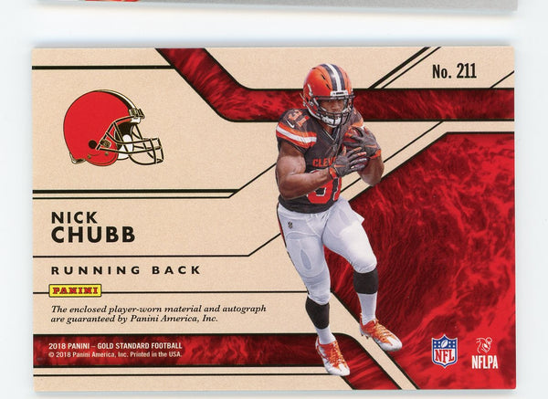 Nick Chubb 2018 Panini Gold Standard #211 Autographed Card /99