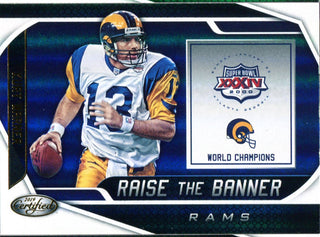 Kurt Warner 2019 Panini Certified Raise the Banner Insert Card