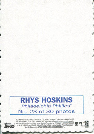 Rhys Hoskins 2018 Topps Heritage Rookie Card Back
