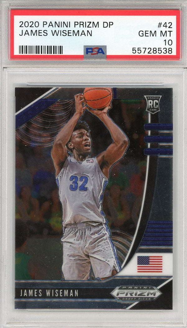 James Wiseman 2020 Panini Prizm Draft Pick Rookie Card #42 (PSA)