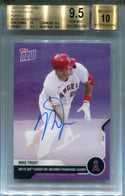 Mike Trout Autographed 2020 Topps Now Purple Card BGS 9.5 Auto 10 /25
