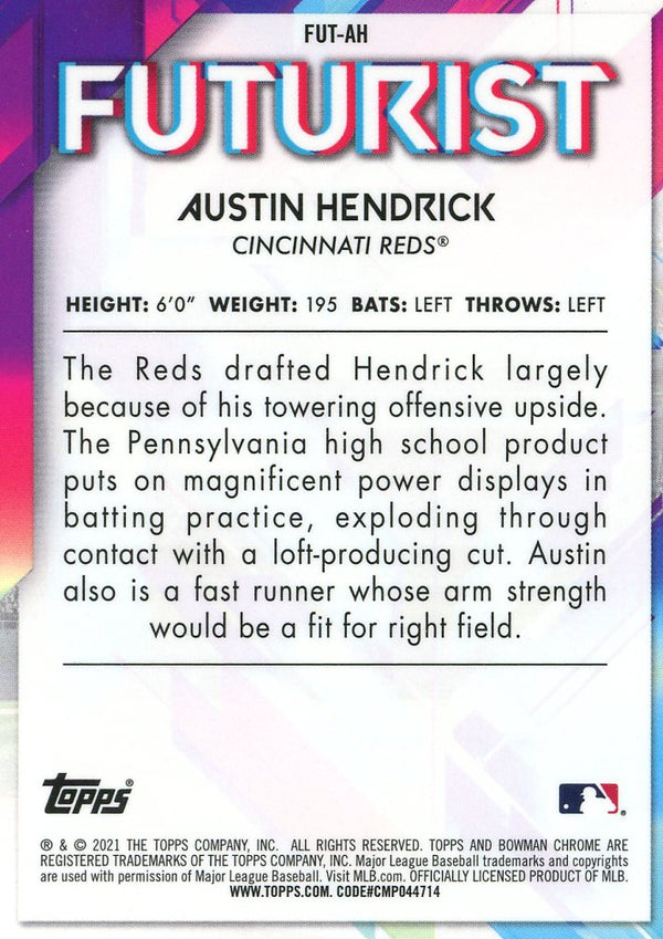 Austin Hendrick 2021 Bowman Chrome Card