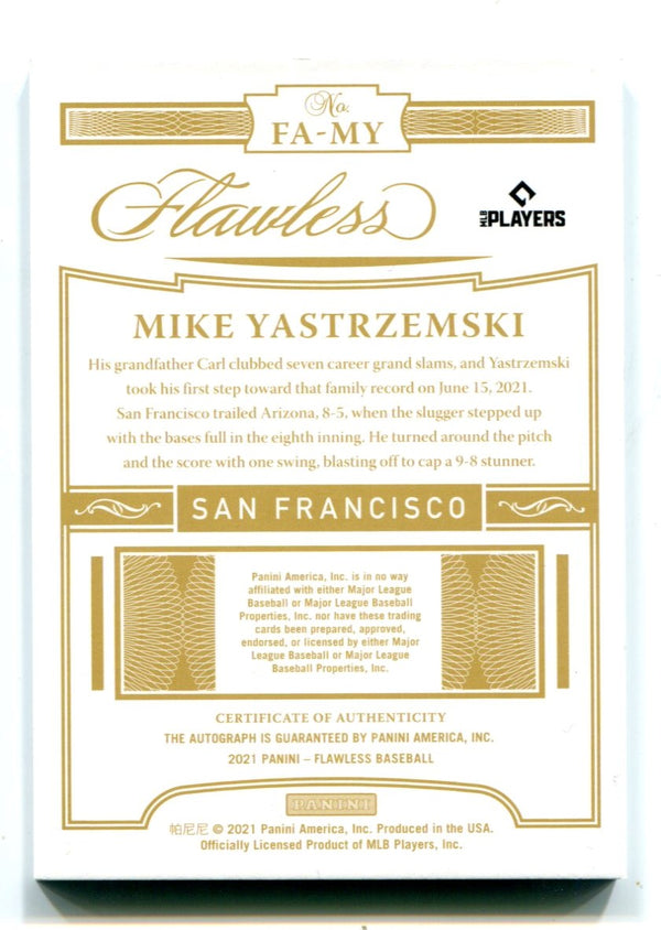Mike Yastrzemski 2021 Panini Flawless #DPJA Patch Card /20