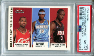 Lebron/Anthony/Wade 2003 Fleer Tradition Trio Rookie #300 (PSA NM-MT 8) /375