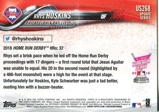 Rhys Hoskins 2018 Topps Update Series Rookie Card Back