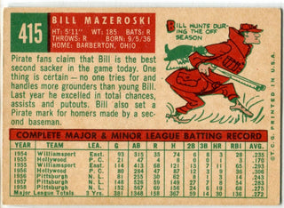 Bill Mazeroski 1959 Topps Card #415