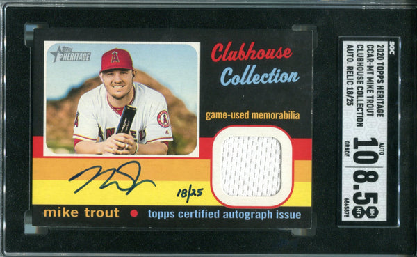 Mike Trout Autographed 2020 Topps Heritage Clubhouse Collection Jersey