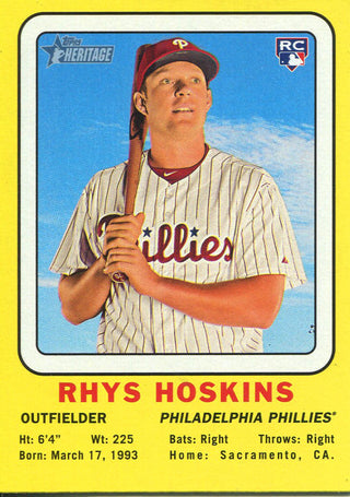 Rhys Hoskins 2018 Topps Heritage Rookie Card
