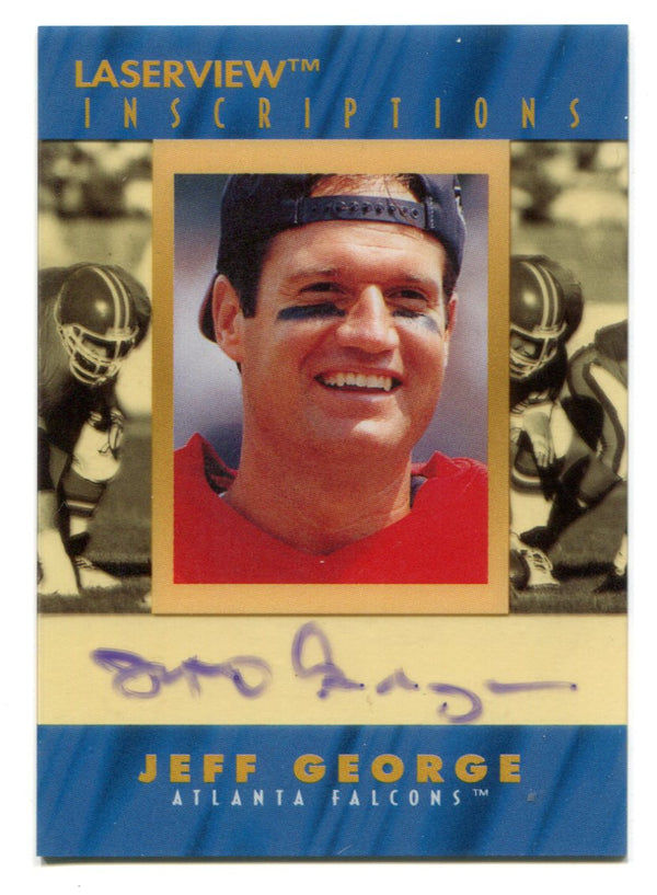 Jeff George Autographed 1996 Pinnacle Laserview Inscriptions Card