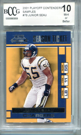 Junior Seau 2001 Playoff Contenders Season Ticket Unsigned Card (BCCG)