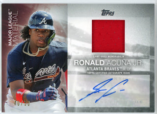 Ronald Acuna Jr. Autographed 2020 Topps Update Series Material Card #MLA-RA