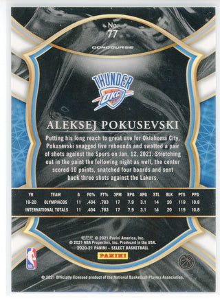 Aleksej Pokusevski 2020-21 Panini Select Concourse Rookie Card #77