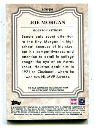 Joe Morgan 2014 Topps Before They Were Great Bat Card #BGRJM 01/25