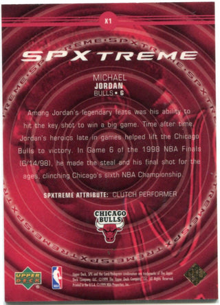 Michael Jordan 1999 Upper Deck SP xtreme Card #X1