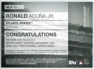 Ronald Acuna Jr. Autographed 2020 Topps Update Series Material Card #MLA-RA