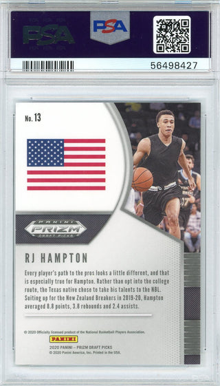 RJ Hampton 2020 Panini Prizm Draft Pick Rookie Card #13 (PSA)