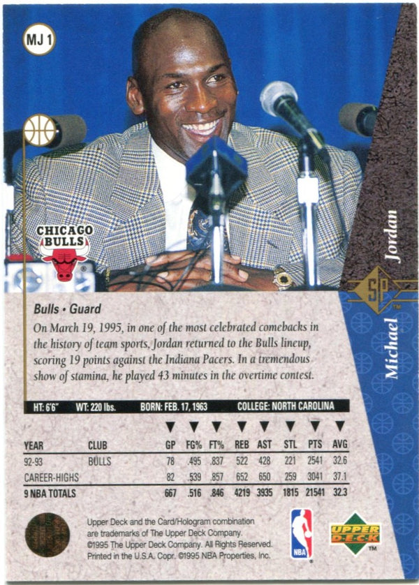 Michael Jordan SP "He's Back" March 19, 1995