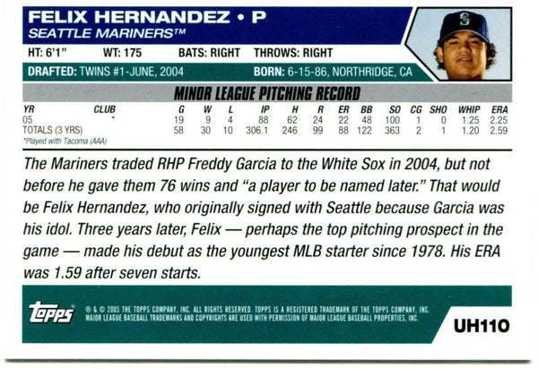 Felix Hernandez Prospect Topps 2005 #UH110