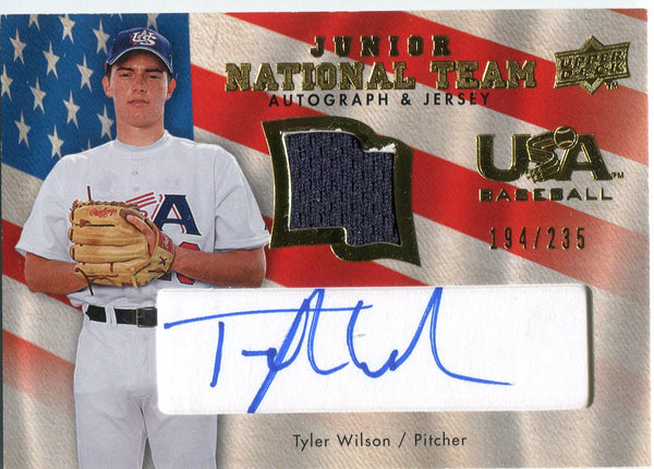 Tyler Wilson 2008 Upper Deck SP USA Autographed Game Used Jersey Card /235