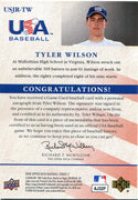 Tyler Wilson 2008 Upper Deck SP USA Autographed Game Used Jersey Card /235
