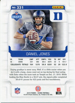 Daniel Jones 2019 Score Rookie Card