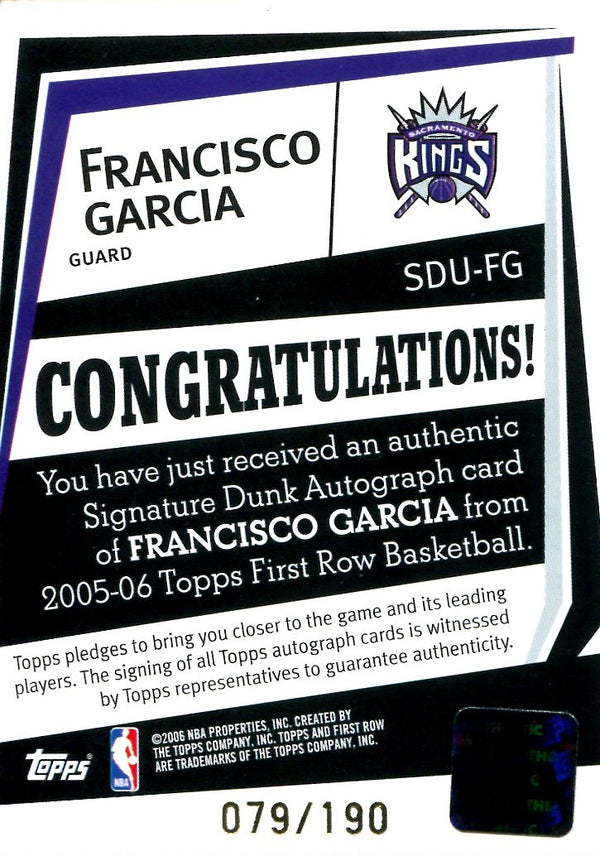 Francisco Garcia 2006 Topps Autographed Card  #79/190