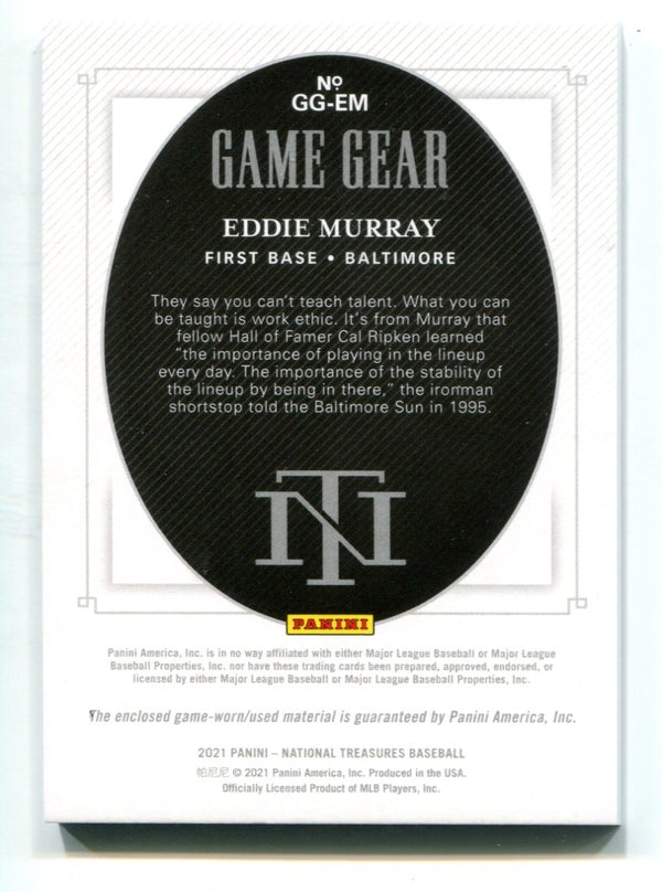 Eddie Murray 2021 Panini National Treasures Game Gear #GGEM /5