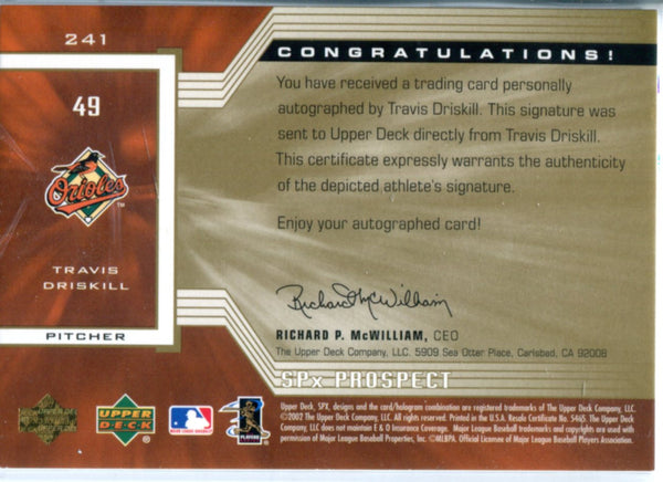 Travis Driskill 2002 Upper Deck Autographed Card