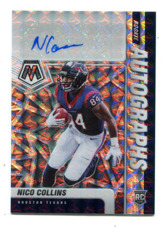 Nico Collins 2021 Panini Mosaic Autographs #RA30 Prizm Card