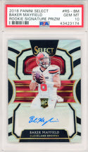 Baker Mayfield Autographed 2018 Panini Select Silver Prizm Rookie Card #RS-BM (PSA Gem Mint 10)