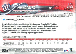 Victor Robles 2018 Topps Chrome Refractor Rookie Card Back