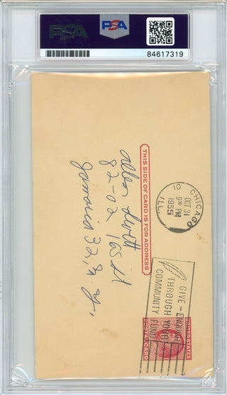 Ray Schalk Autographed Government Postcard (PSA)