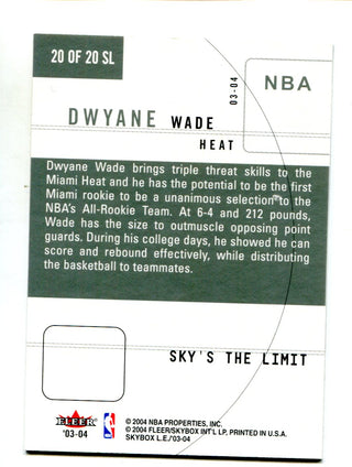 Dwyane Wade 2003-04 Fleer Skybox Sky`s The Limit #20 RC