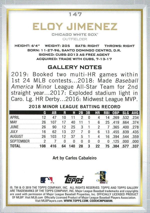 Eloy Jimenez 2019 Topps Rookie Card