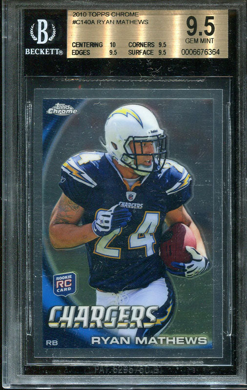 Ryan Mathews Unsigned 2010 Topps Chrome Rookie Card