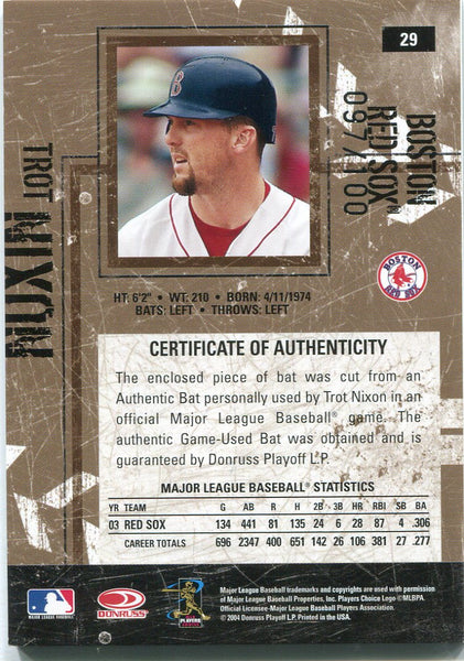 Trot Nixon Autographed Memorabilia