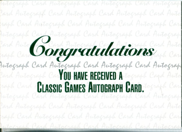 Jan Calhoun 1992 Classic Games Autographed Card