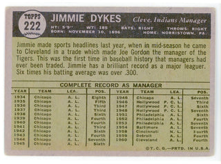 Jimmie Dykes 1961 Topps Card #222