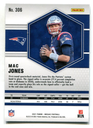 Mac Jones 2021 Panini Mosaic #306 RC
