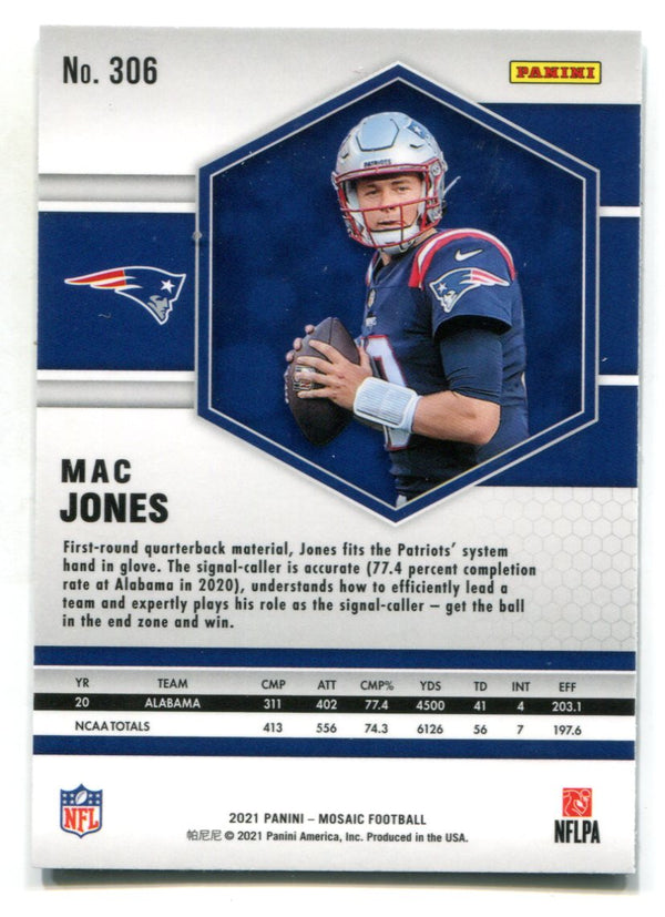 Mac Jones 2021 Panini Mosaic #306 RC