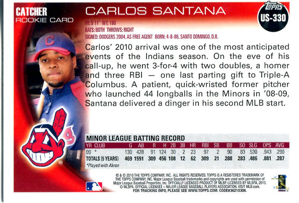 Carlos Santana 2010 Topps Rookie Card