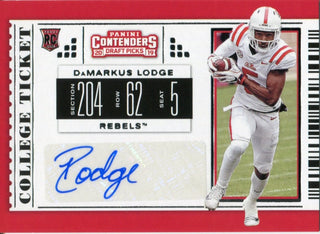 DaMarkus Lodge Autographed 2019 Contenders Draft Picks Rookie Card