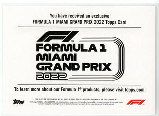 Red Bull Racing 2022 Topps Miami Grand Prix Card
