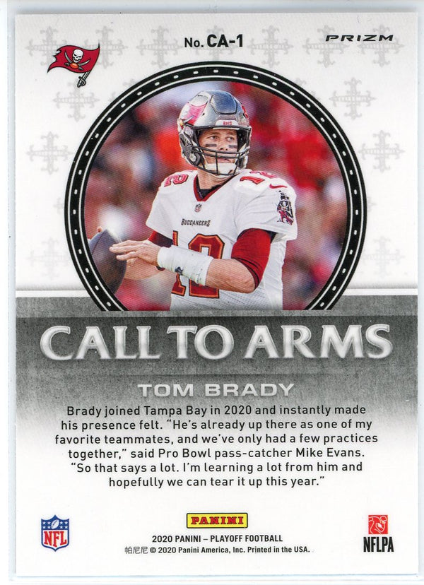 Tom Brady 2020 Panini Playoff Call to Arms Blue Prizm Card #CA-1